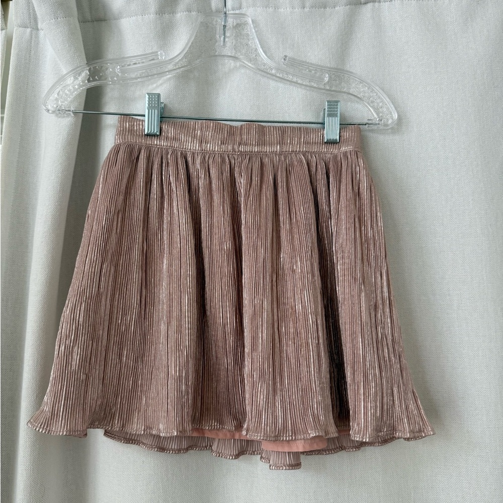 Janie and Jack Shimmering rose gold pleated Skirt size 8